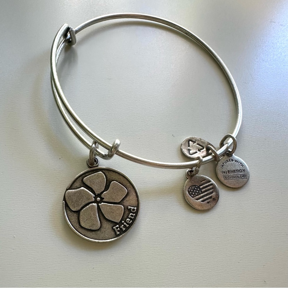 ALEX AND ANI NWT silver bracelet flower for friends